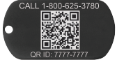 QR Code Dog Tag Medical ID Necklace, Black, pemblem image number 0